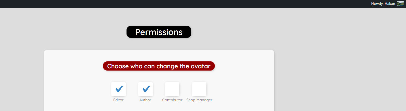 You can manage the permissions. Select who can change its avatar.
