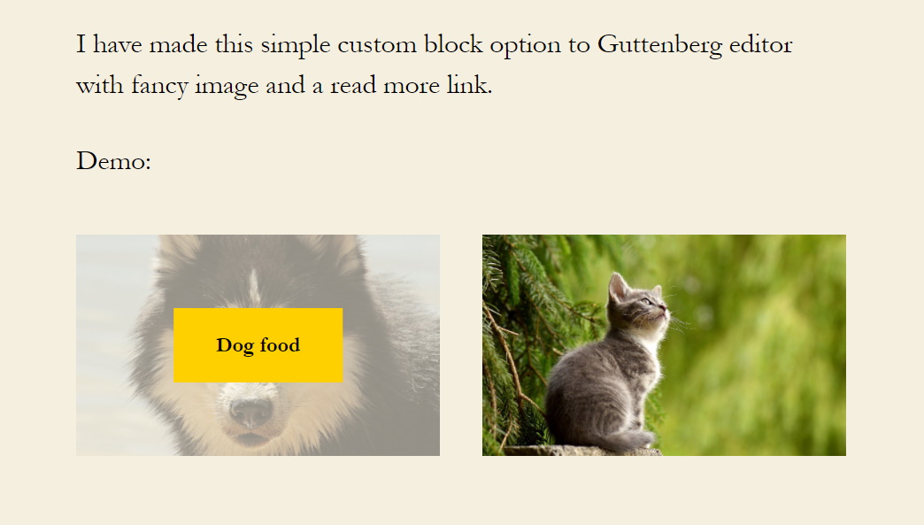 Customblock onhover effect.