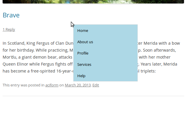 Frontend - right click context menu