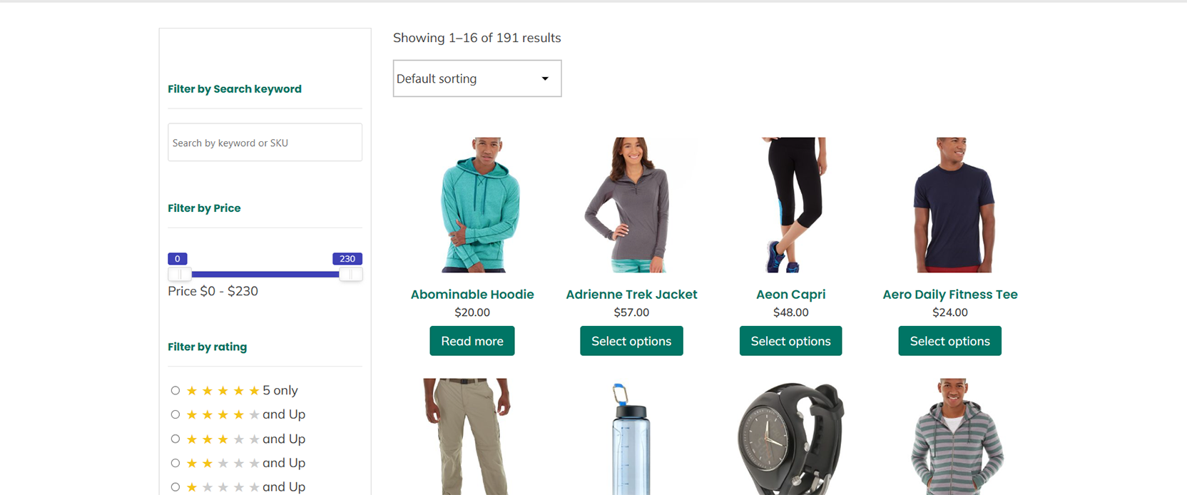 **Frontend Filter Display** - See how the filter appears on your shop page.