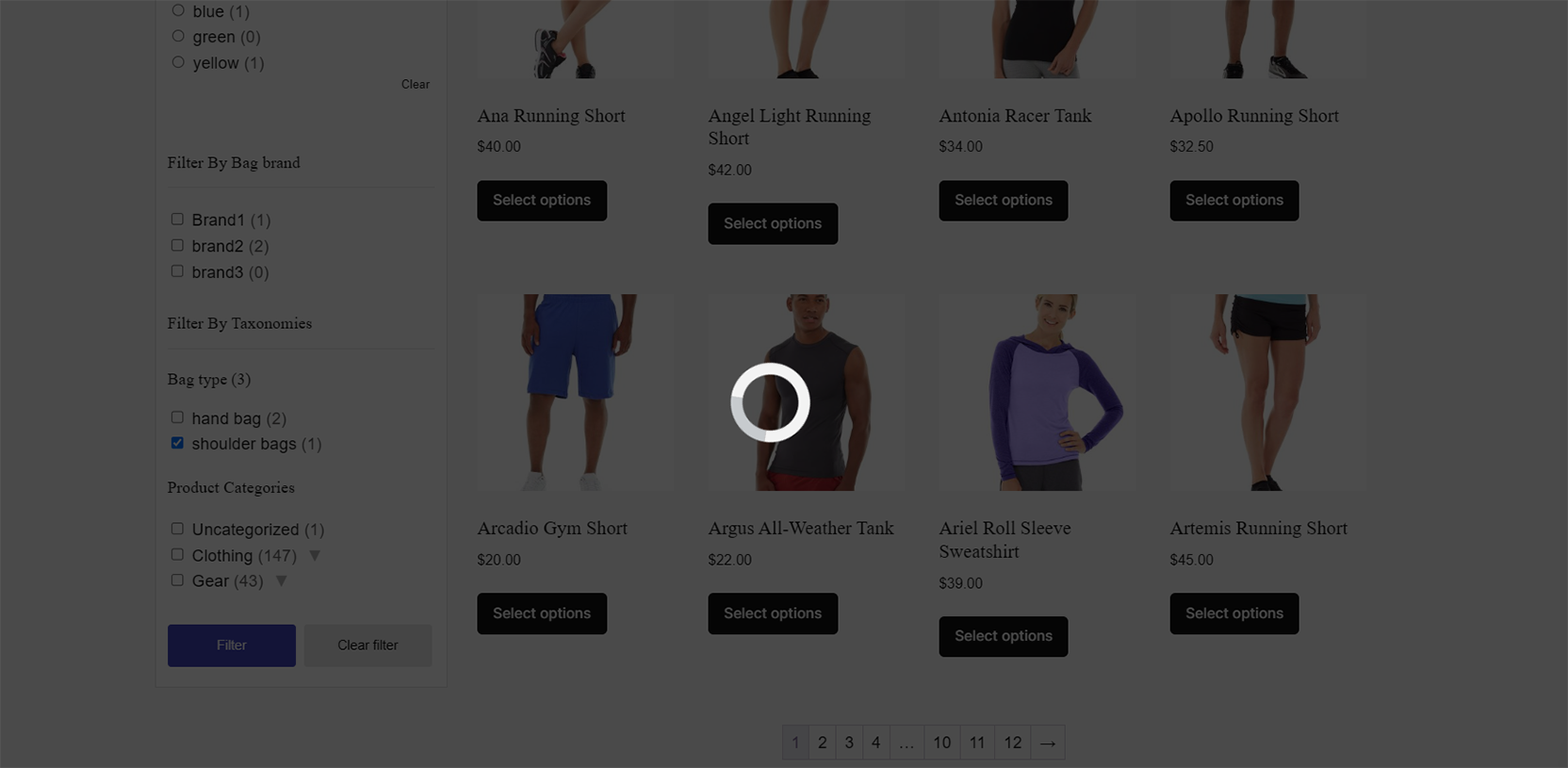 **AJAX Filtering in Action** - Products updating without page reload.