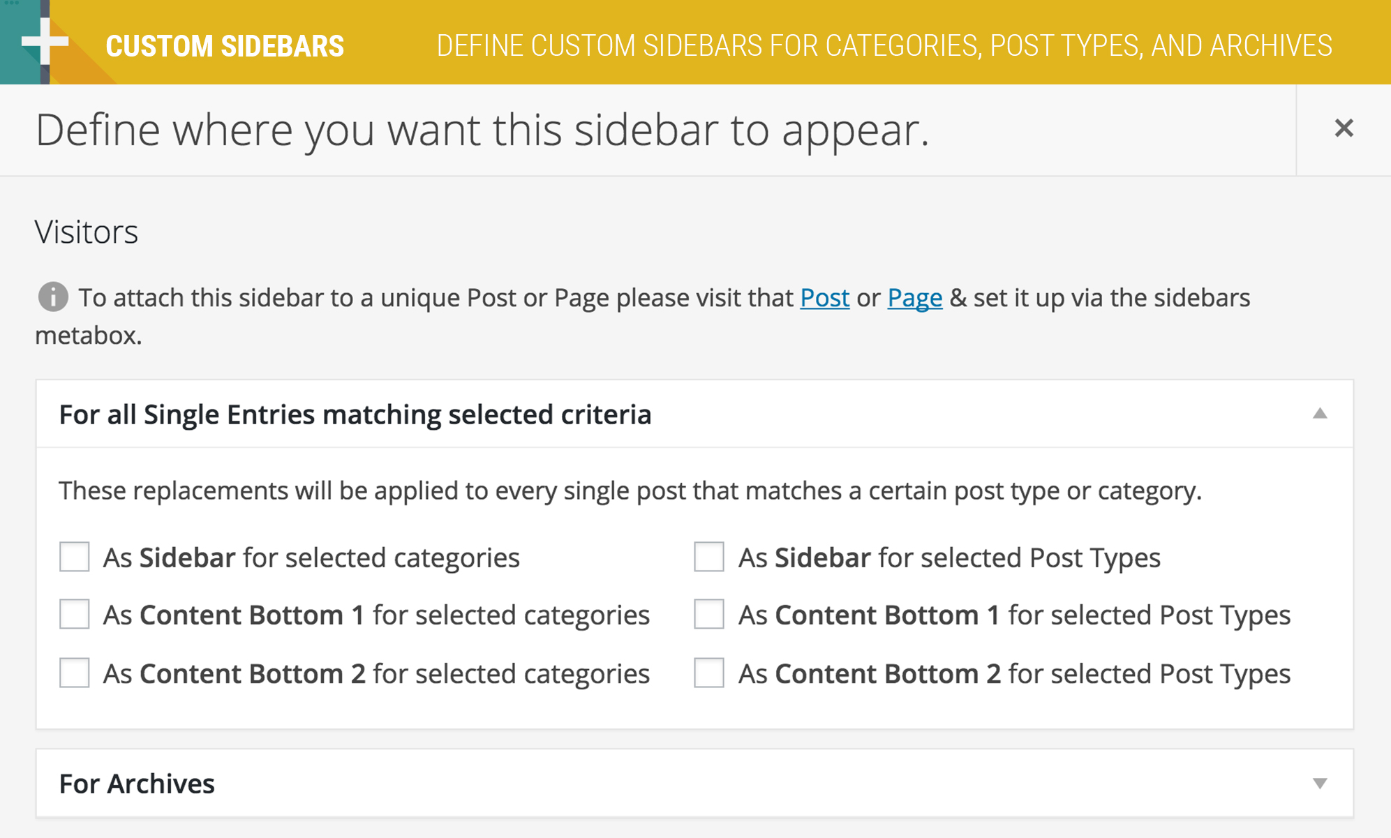 Create new sidebars without confusing settings.