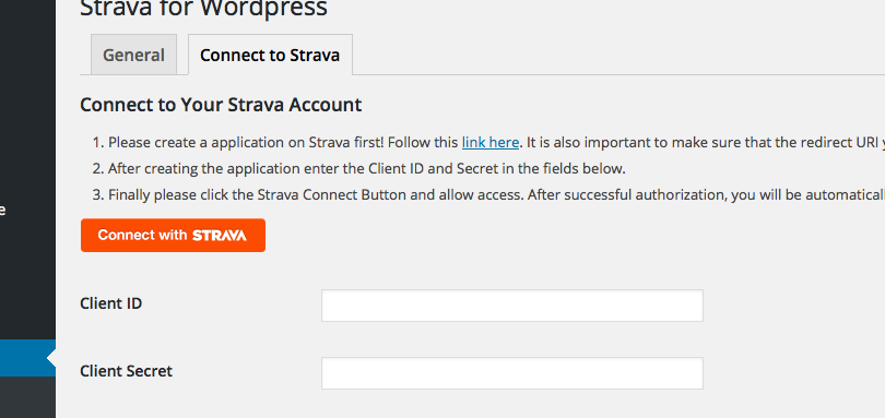 Add Client Id & Secret to be able to connect to strava