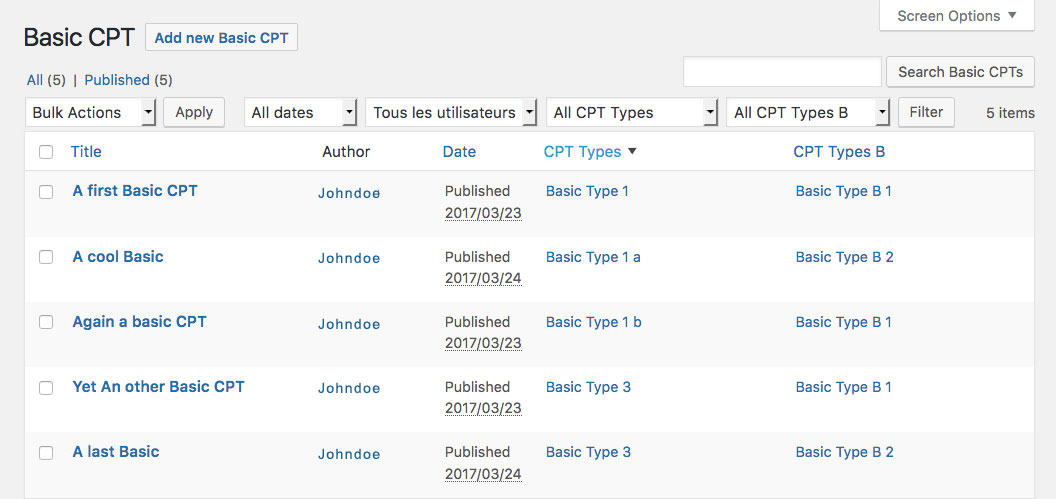 Taxonomy filters & sortable columns on edit screen