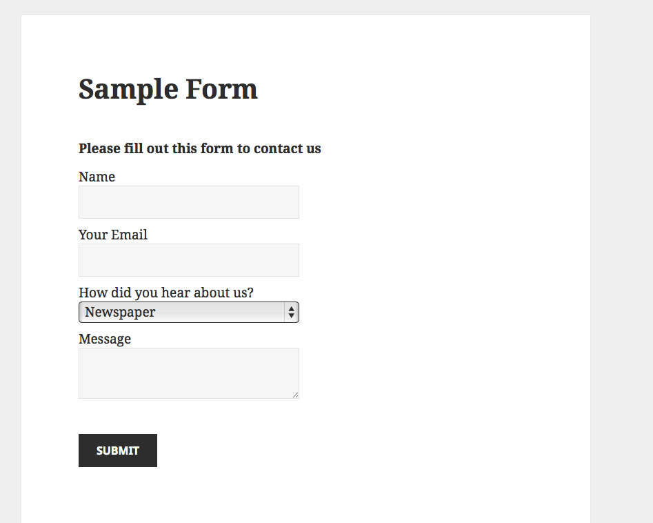 Sample Form