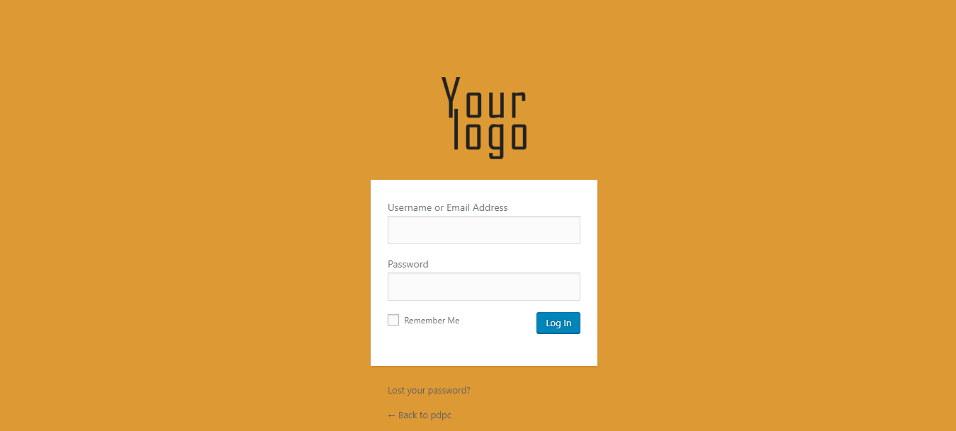 Admin Login Page with Color background.