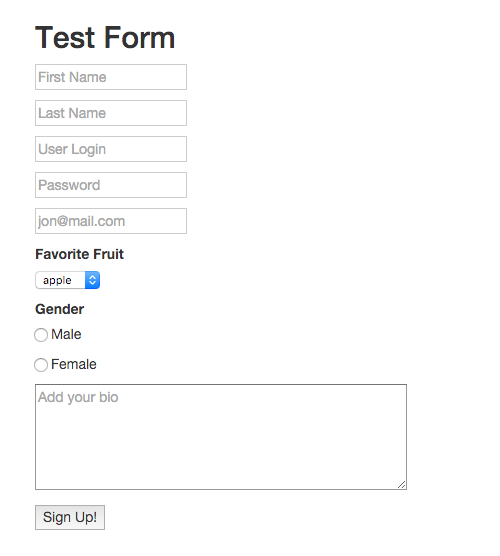 Form the example array in the docs renders.