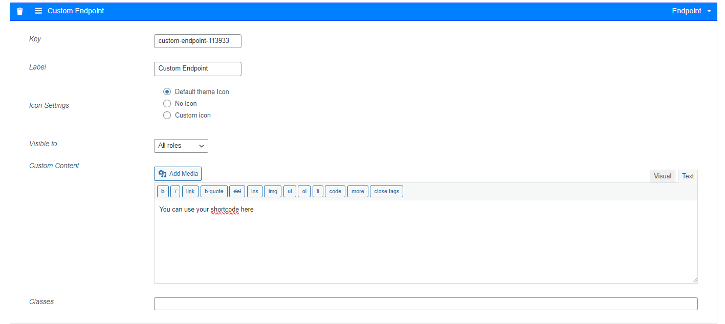 Customize Dokan Dashboard Endpoints Shortcode Support
