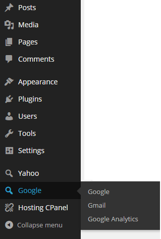 This is what your custom link looks like in the admin toolbar. You can create main menu items as well as submenu items.
