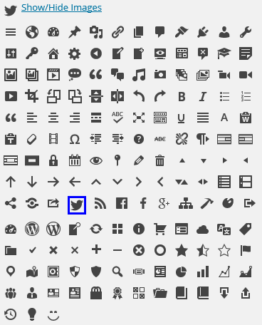 Select a descriptive icon from the WordPress icon collection to represent your custom link.