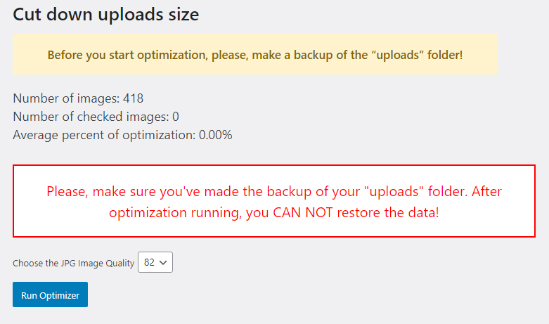 Before optimization