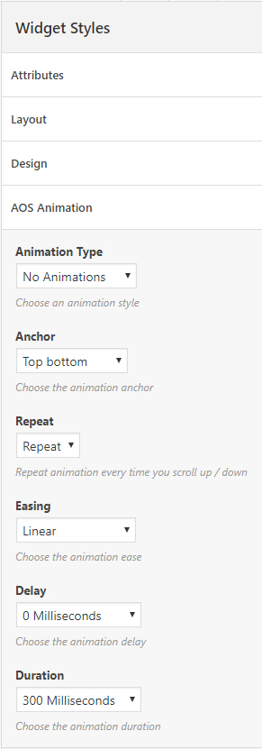 Animation panel