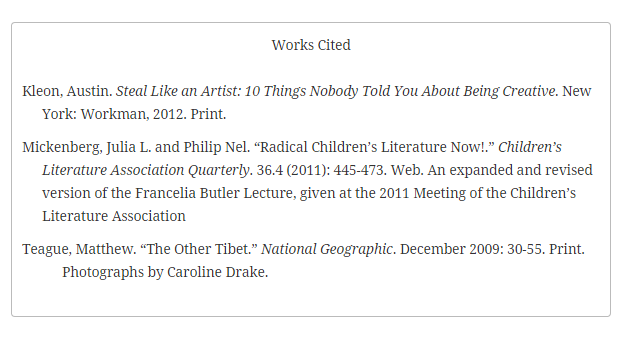 The published output, as displayed in the TwentyFifteen theme