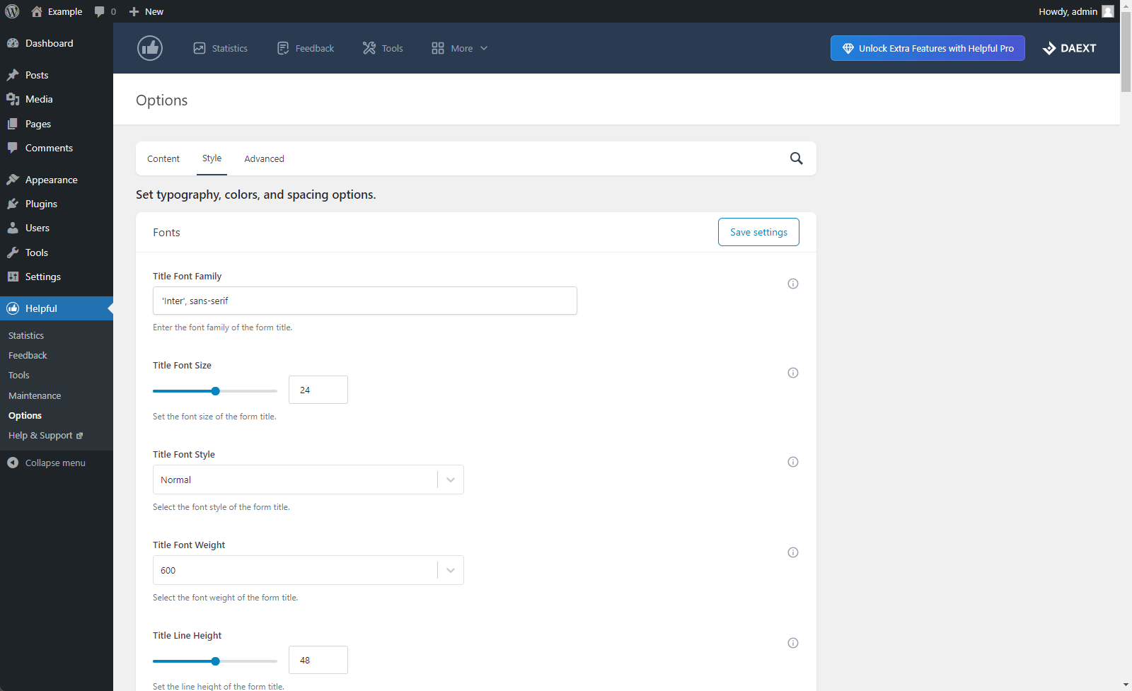 Rating buttons and comment textarea in the front-end.