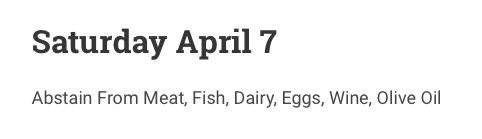 Only Date and Fasting Rule
