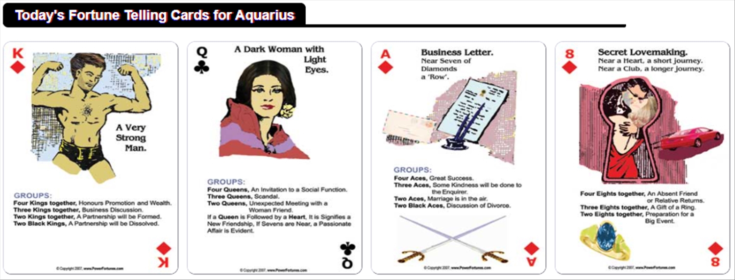 The fortune telling cards for the day, for Gemini.