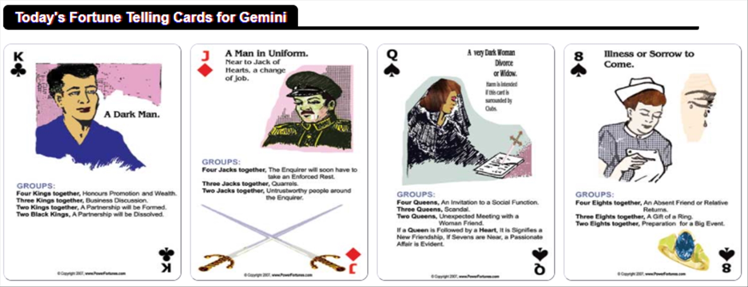 The fortune telling cards for the day, for Scorpio.