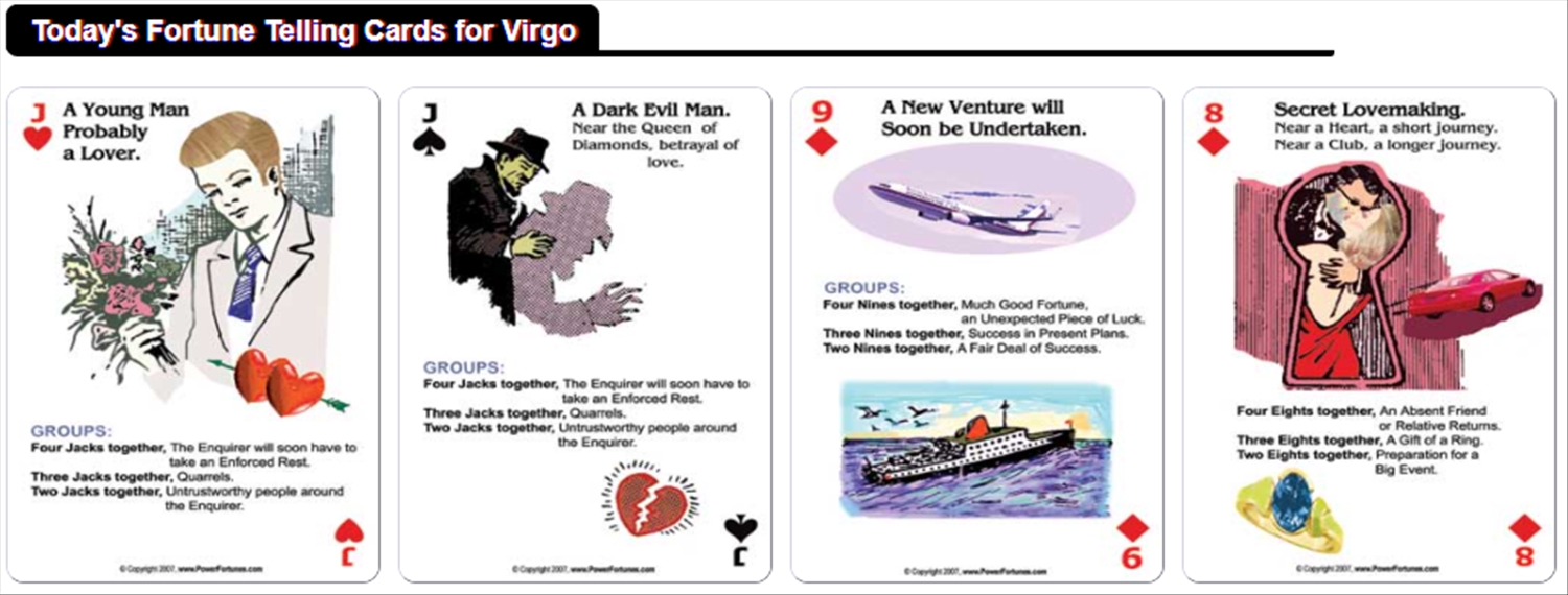 The fortune telling cards for the day, for Aquarius.