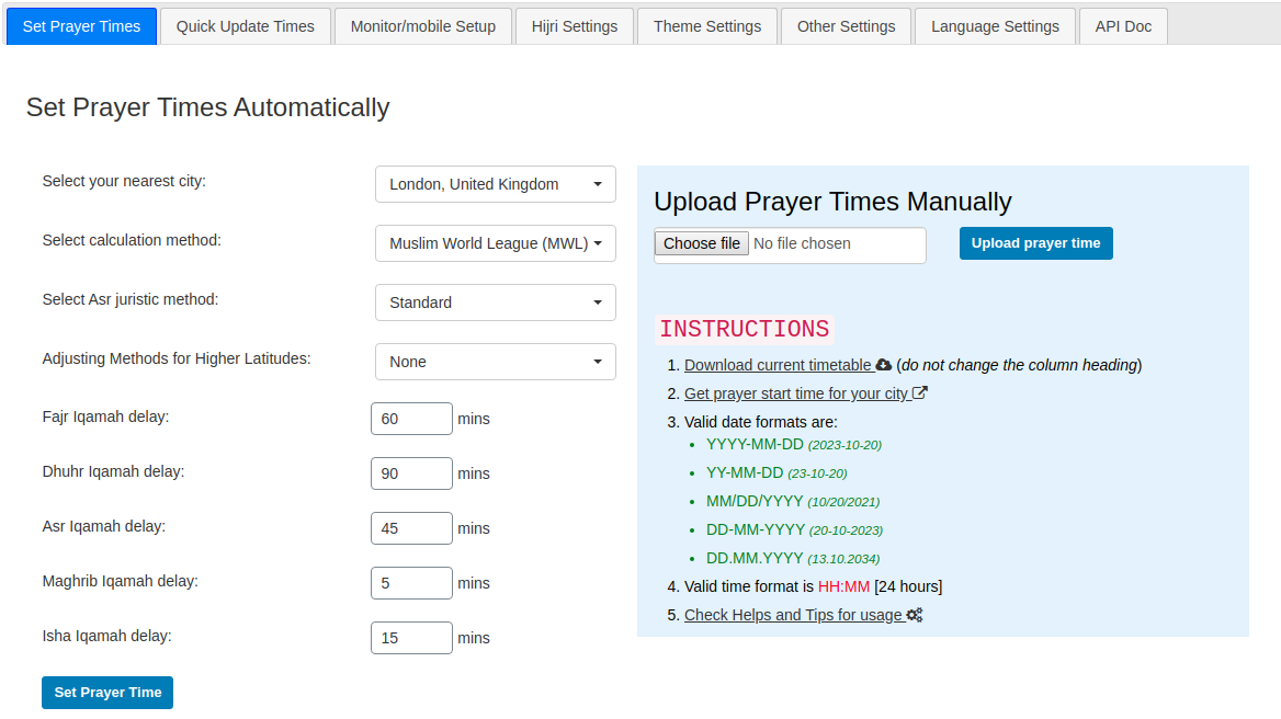 Display time remaining for next prayer