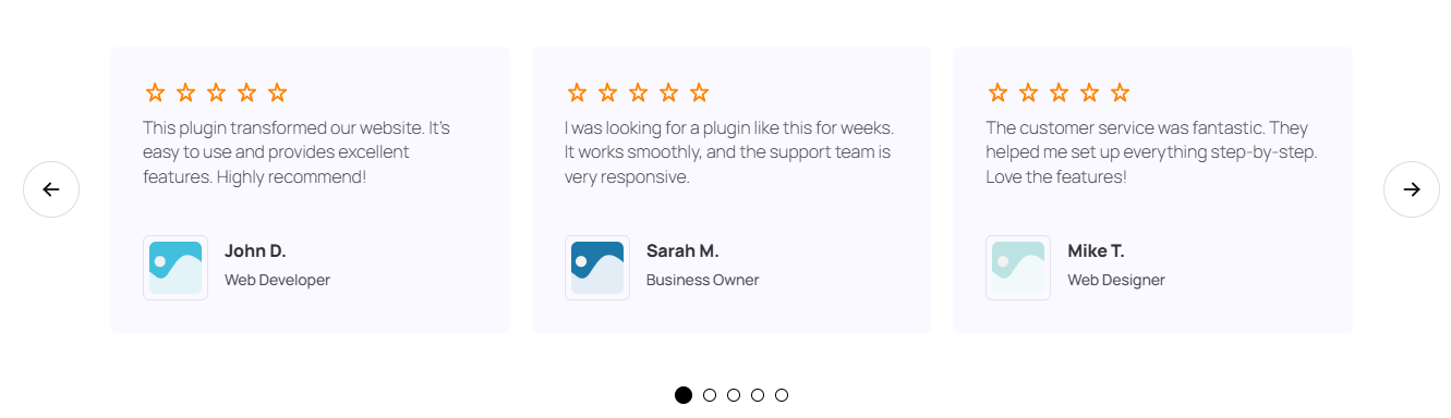 **Review Carousel Widget**: Display customer reviews in an interactive, visually appealing format.