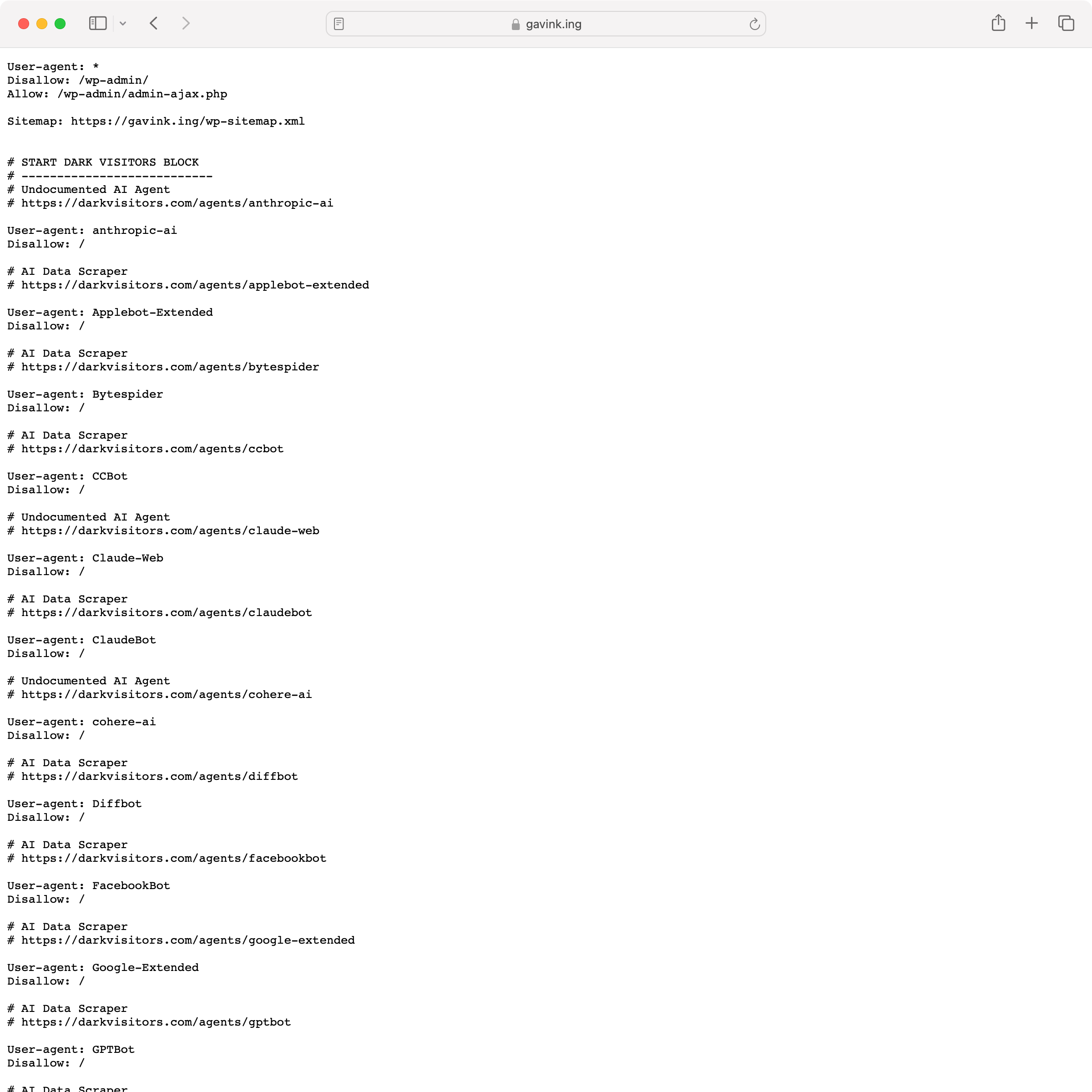 A generated robots.txt
