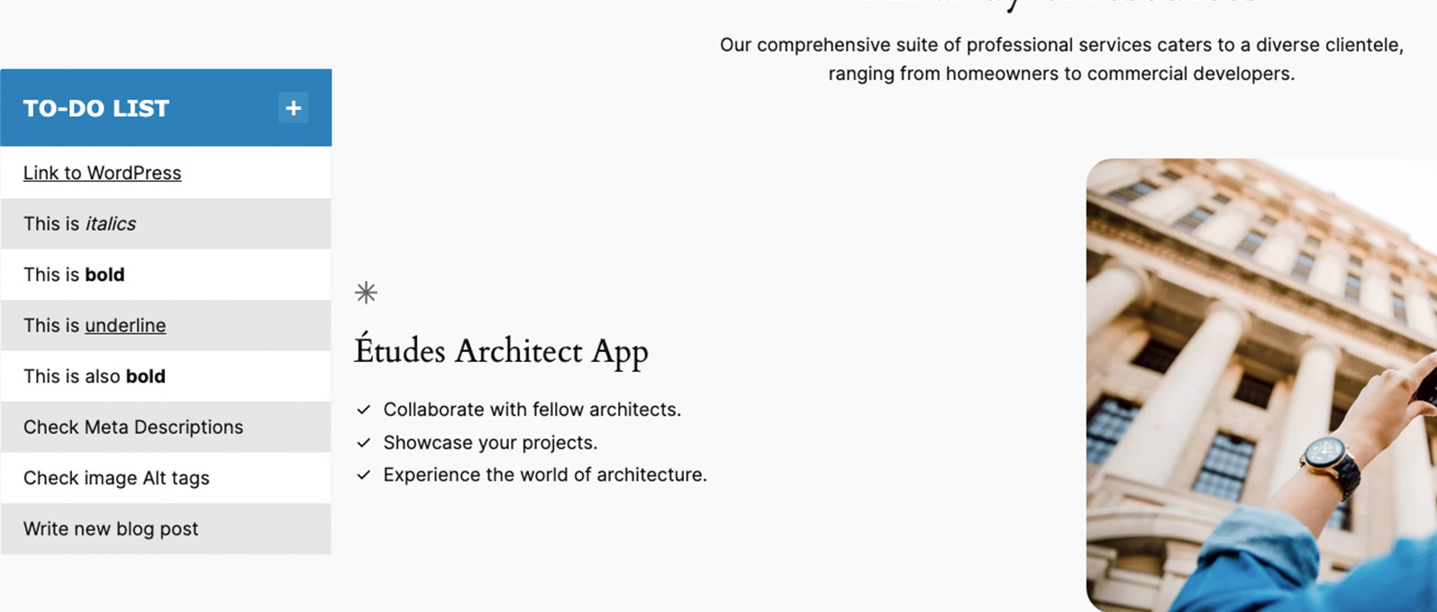 To-Do list on the frontend