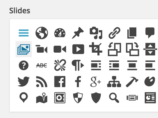 Interface to select which icon to use for each custom post type