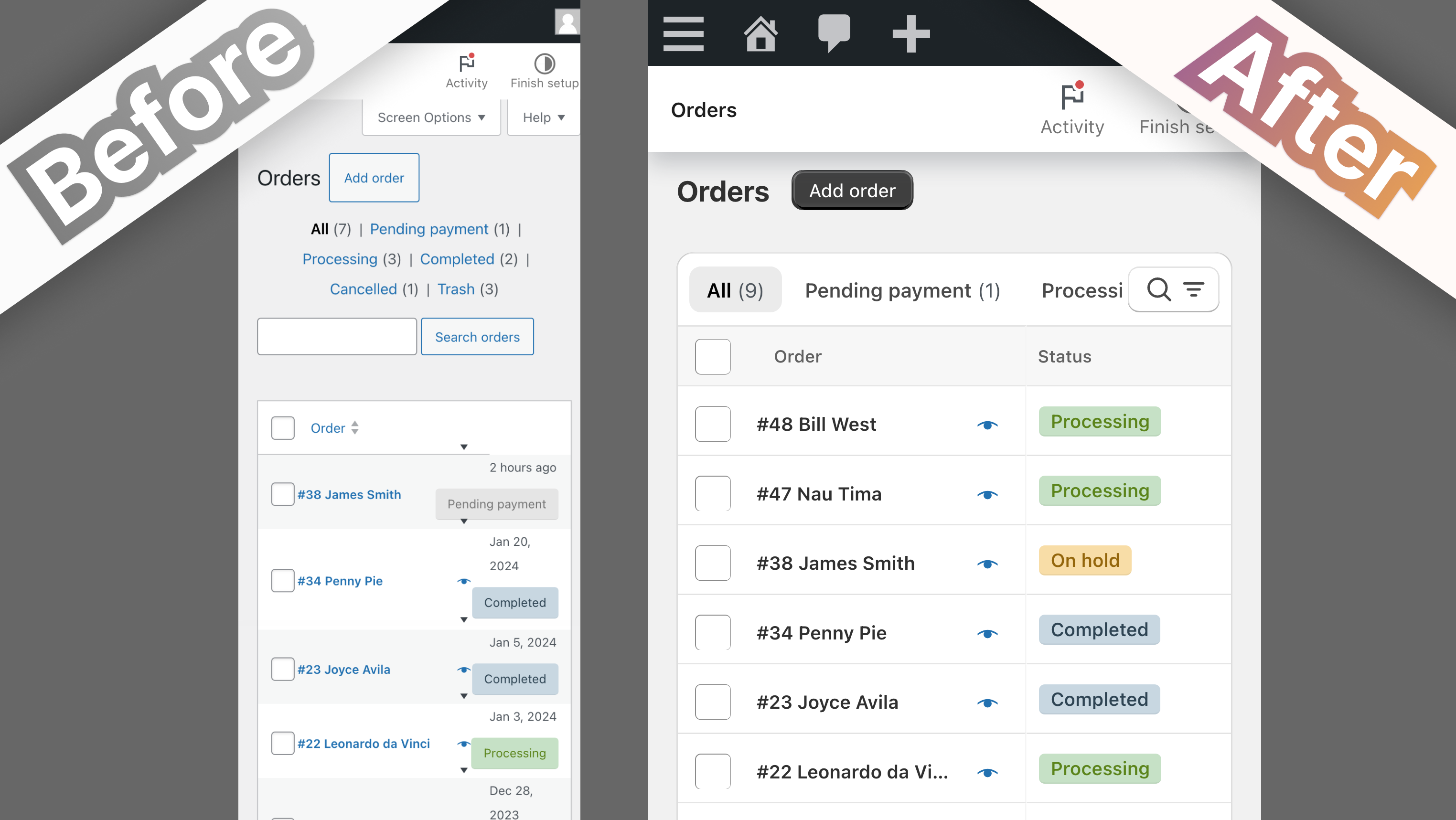 Dashify Pro: Search for and view recent orders from anywhere in the WordPress admin.