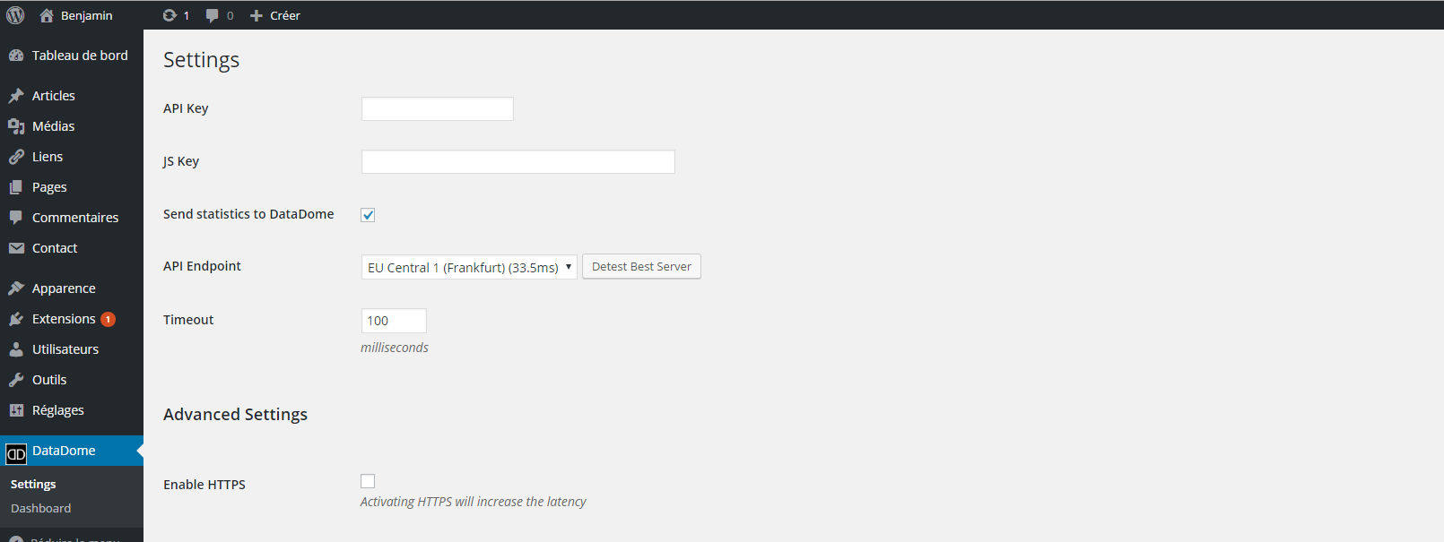 Plugin - Module settings