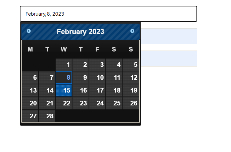 Date Settings Panel - Customize the date picker settings according to your form requirements.