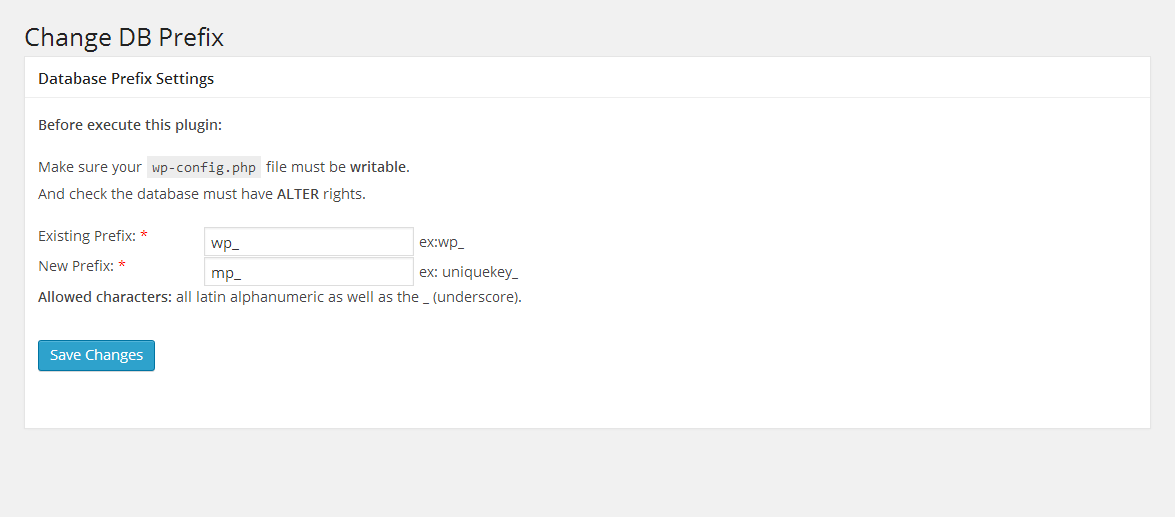 Settings in Admin panel