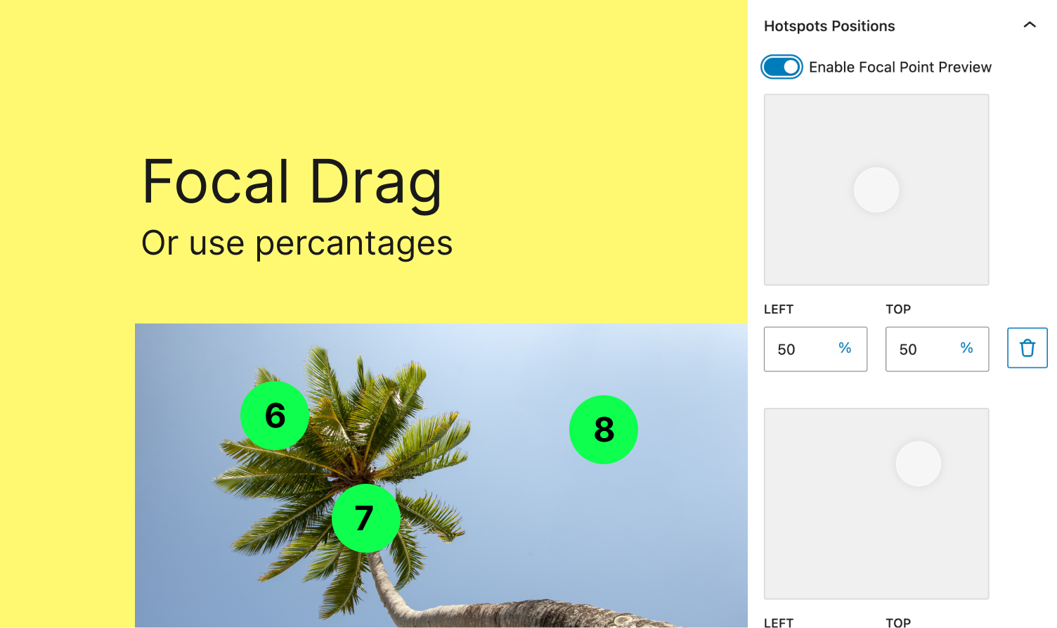 Focal drag, or use percentages