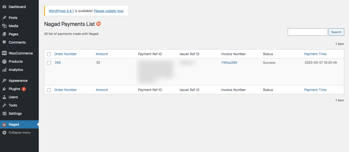 Nagad Payment List