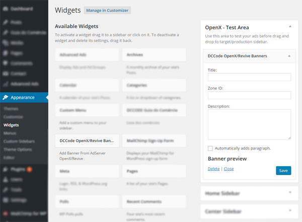 Widget Area