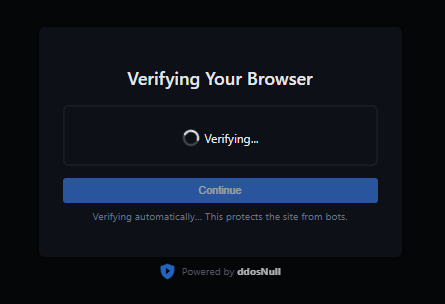 ALTCHA proof-of-work challenge page shown to suspicious visitors.