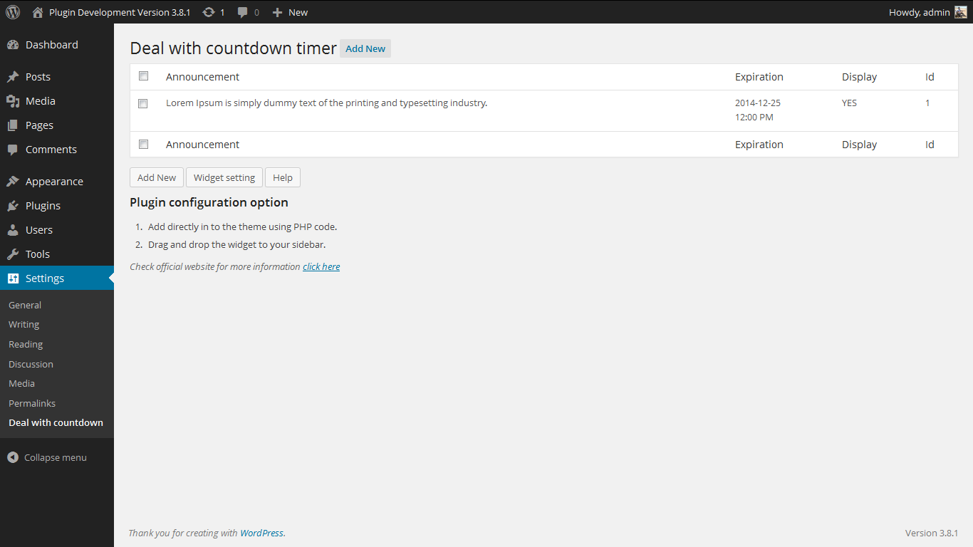 Admin Screen. http://www.gopiplus.com/work/2010/07/18/deal-or-announcement-with-countdown-timer/