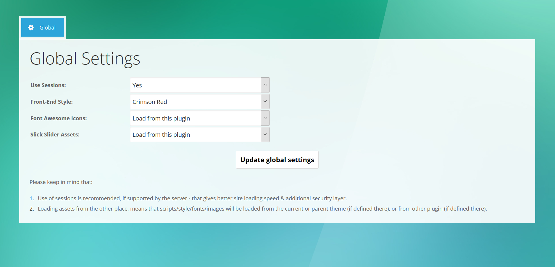 Deals - Admin Global Settings