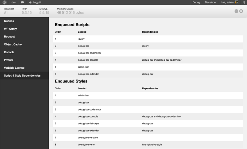 Front-end dependencies
