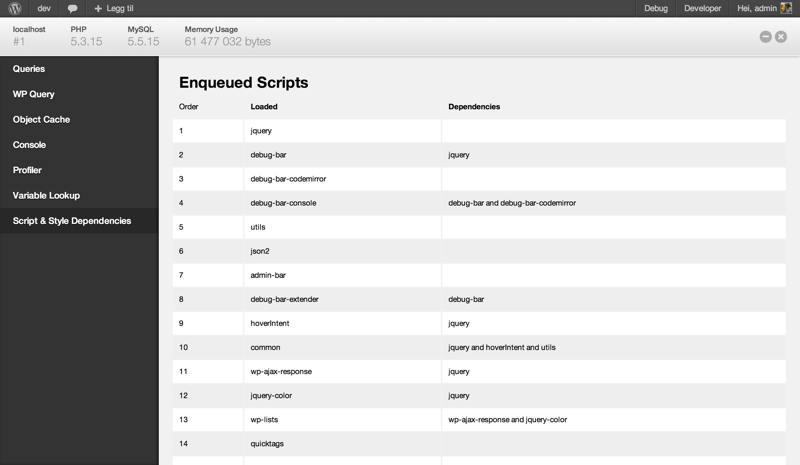 Back-end dependencies