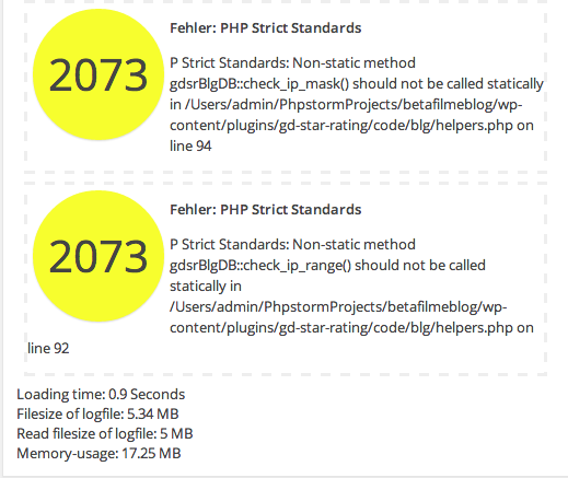 The debug-information about Debug Log Parser