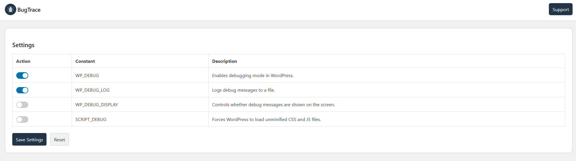 Effortless Debug Settings: Toggle WP_DEBUG & Other Constants Instantly.