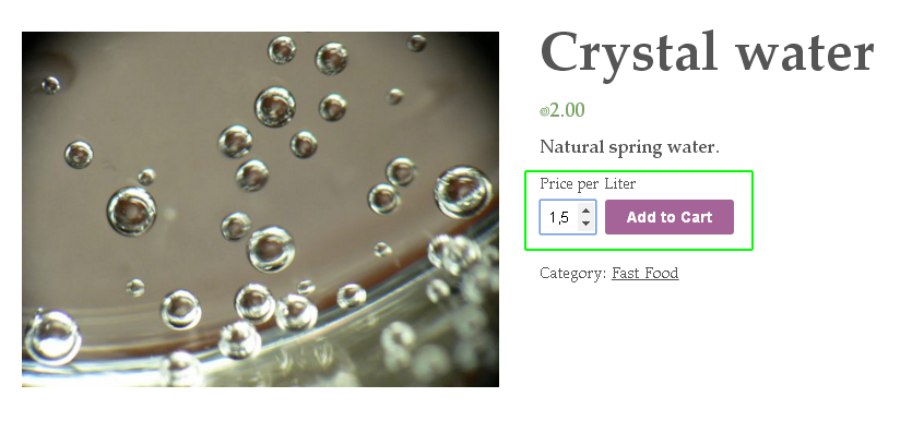 screenshot-5.png Front page | Product page. The Quantity field has a Decimal value and "Price Unit-Label".