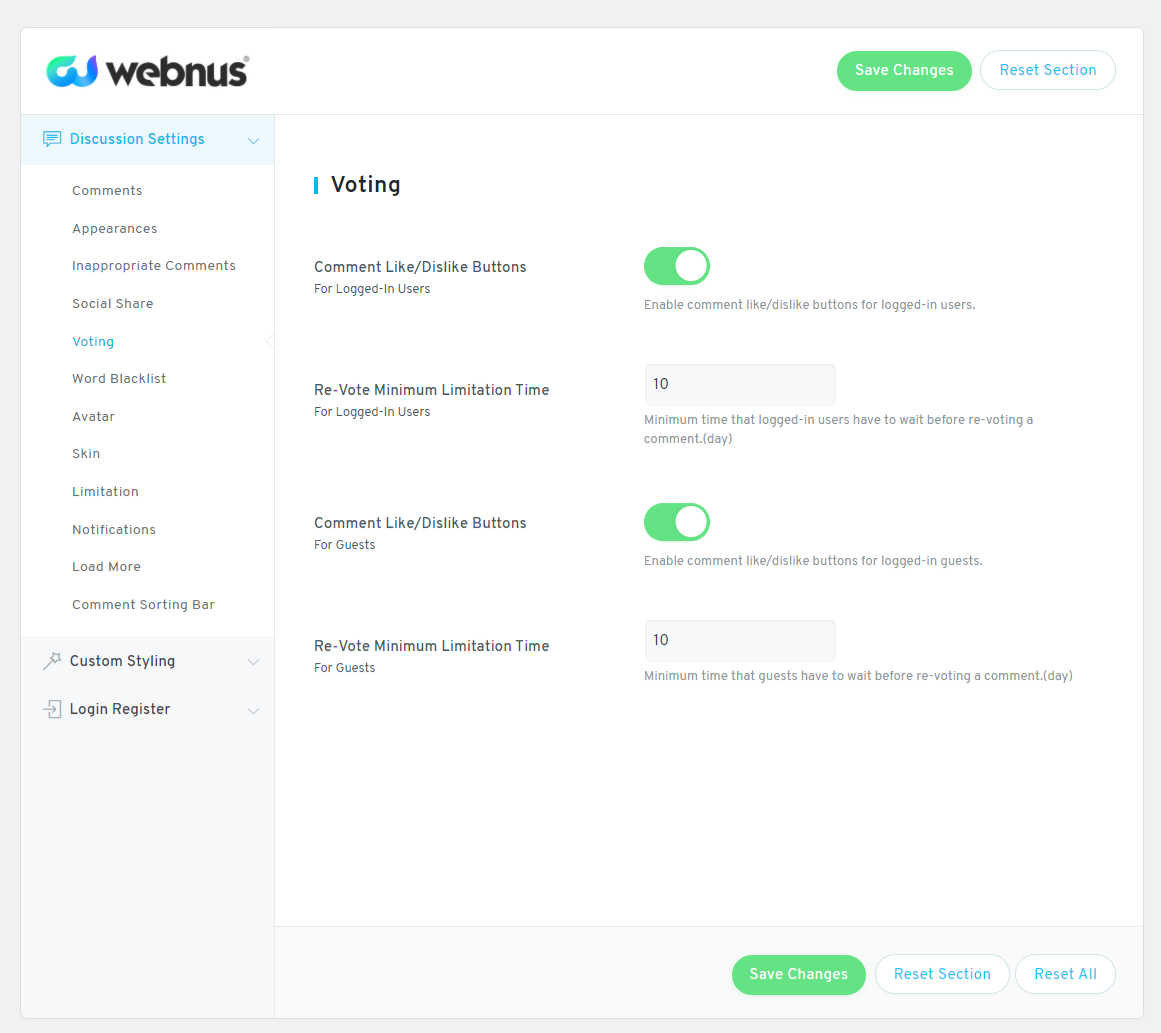 Logged in user ( Template one ).