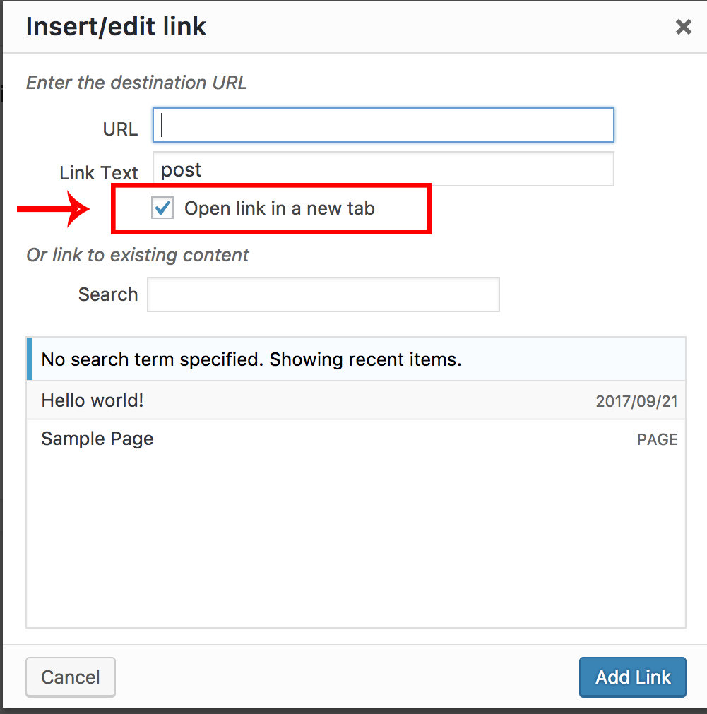 The above screenshot shows how the check box will look by default after the plugin is enabled.