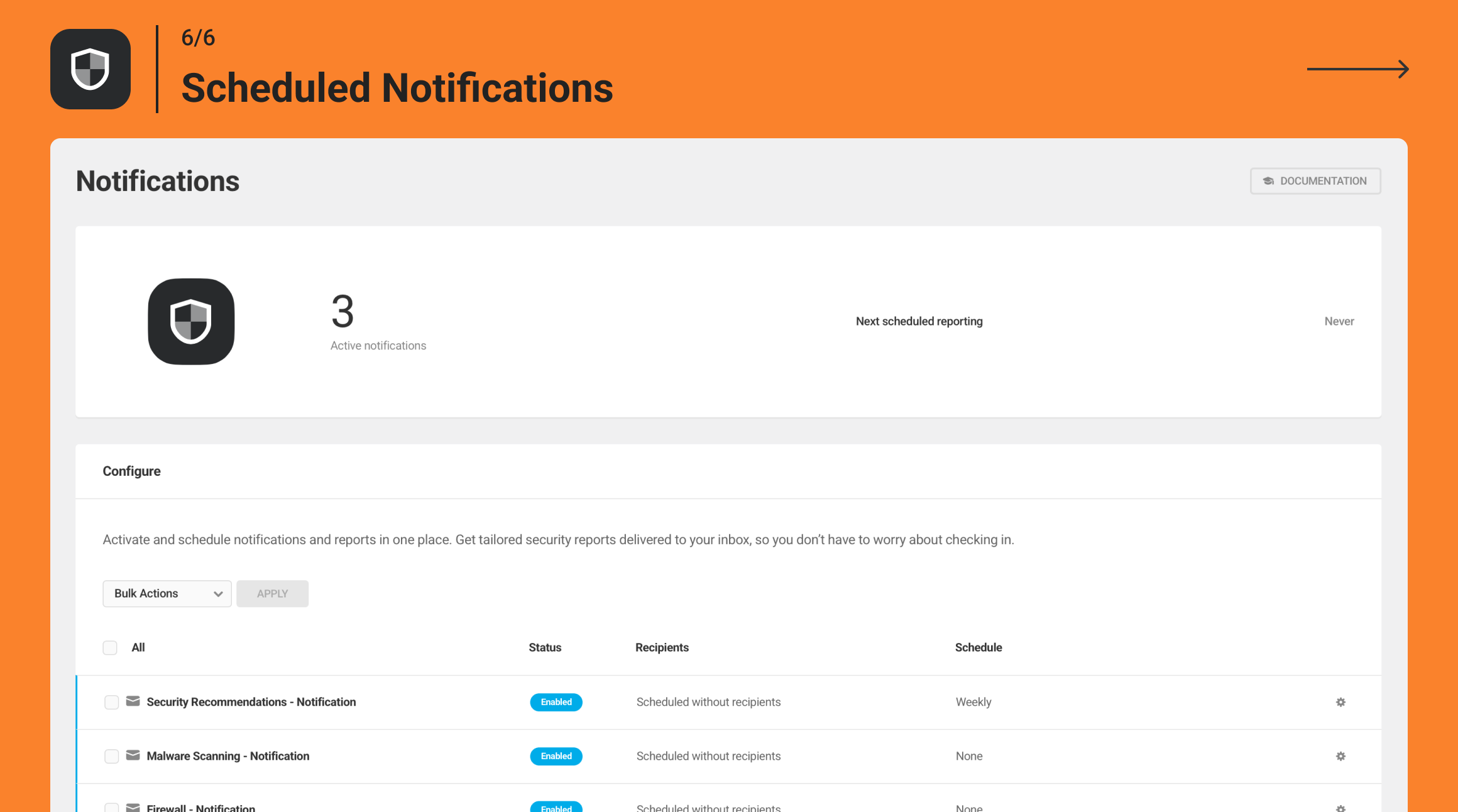 Never miss a threat—Defender emails you security updates on your schedule.