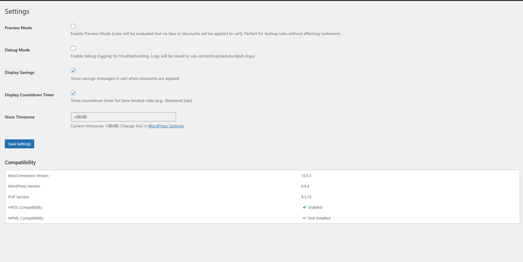 **Cart with fee applied** — WooCommerce cart page showing a conditional fee line in the totals ("Small Order Fee +$3.00") and the custom rule message displayed above the checkout form ("Add $50 worth of items to waive the small order fee.").