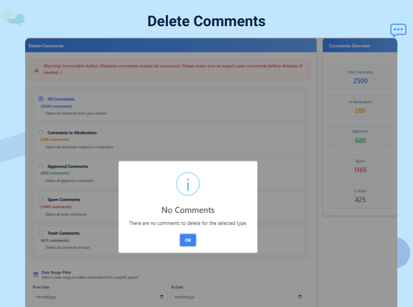 Comment stats panel
