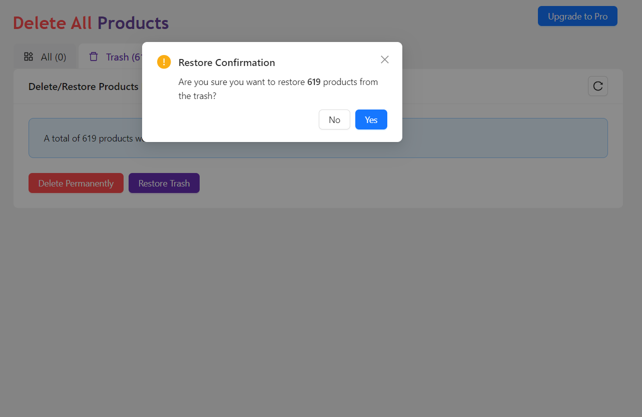 Use advanced filter options to delete products based on specific criteria such as stock status and product status.