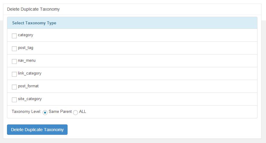 Delete Duplicate Category, Custom Category, Taxonomy.