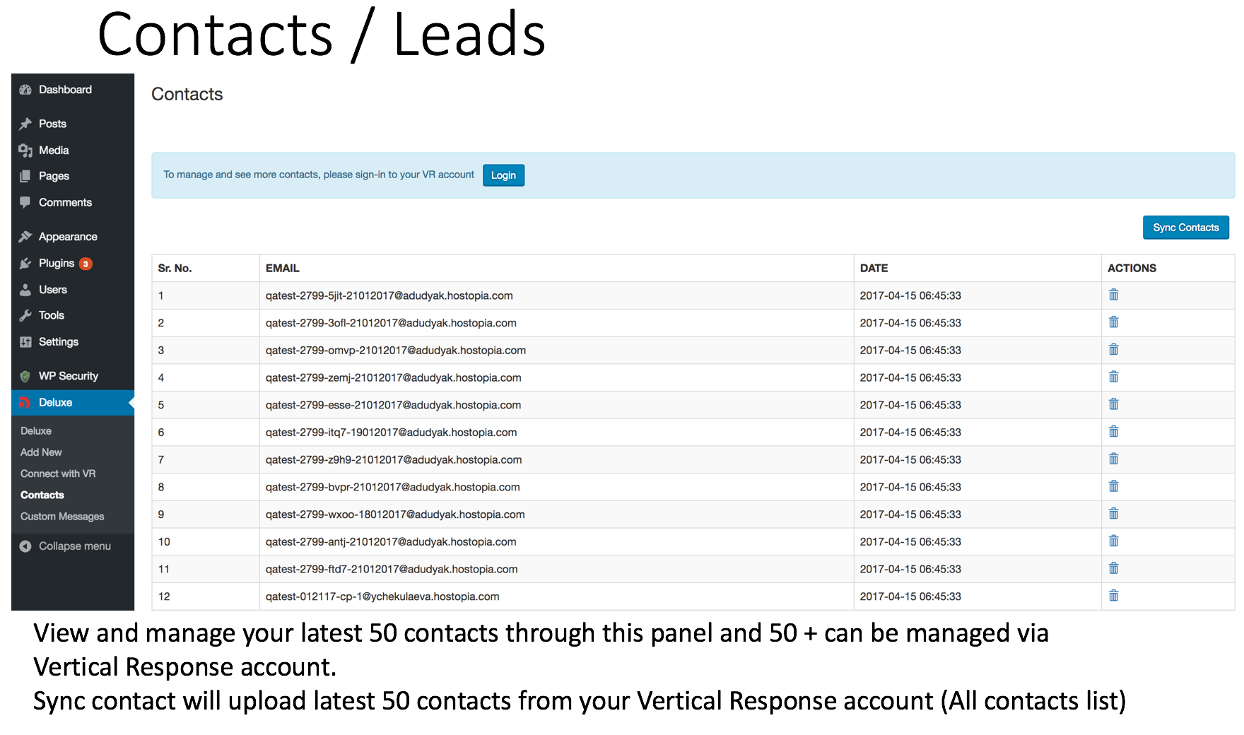 Contacts / Leads.